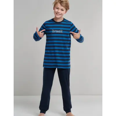 Schiesser Boys Pyjama Long - Navy - 164