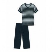 Schiesser Pyjamas 3/4-Length Midnight Blue - Casual Essentials Marinblå