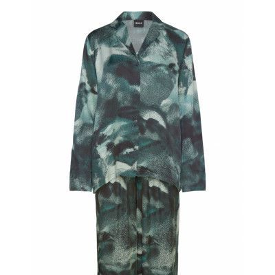 Seasonal_Long Set Designers Night & Loungewear Pyjamas Grön BOSS