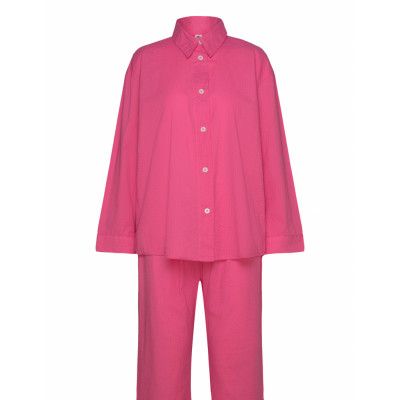 Seersucker Pyjamas Set Pyjamas Rosa Becksöndergaard
