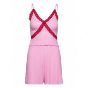 Set Crosslace Singlet And Shor Pyjamas Rosa Lindex