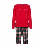 Set Ls Flannel Pant Holiday Pyjamas Röd Tommy Hilfiger