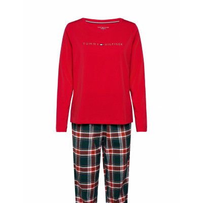 Set Ls Flannel Pant Holiday Pyjamas Röd Tommy Hilfiger