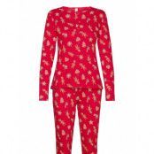 Set Pyjama Gingerbread Birds *Villkorat Erbjudande Pyjamas Röd Lindex