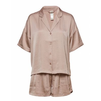 Set Shorts And Shirt Satin Pyjamas Rosa Lindex