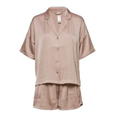 Set Shorts And Shirt Satin Pyjamas Rosa Lindex