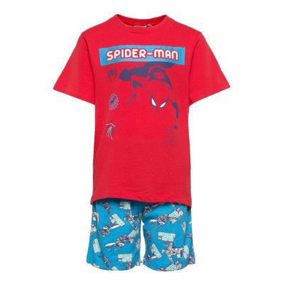 Short Pyjama Pyjamas Set Röd Marvel