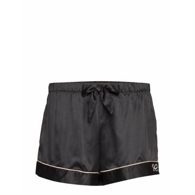 Short Satin Bow Pyjamas Svart Hunkemöller