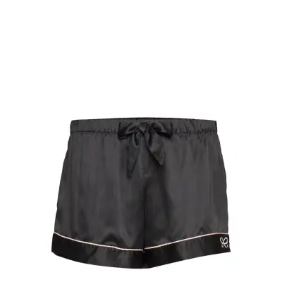 Short Satin Bow Pyjamas Svart Hunkemöller