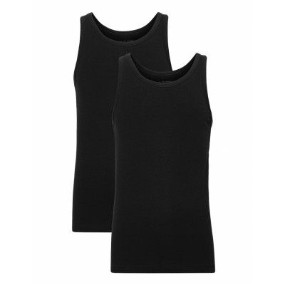 Singlet Tops T-shirts Sleeveless Svart Schiesser