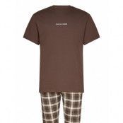 Slhregmonus Ss Lounge Set Exp *Villkorat Erbjudande Pyjamas Brun Selected Homme