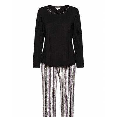 Soft Bamboo - Long Pyjamas Pyjamas Svart Lady Avenue