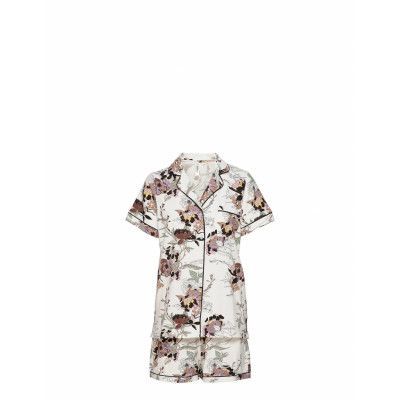 Soft Printed Piping Pj Jersey Pyjamas Vit Lindex