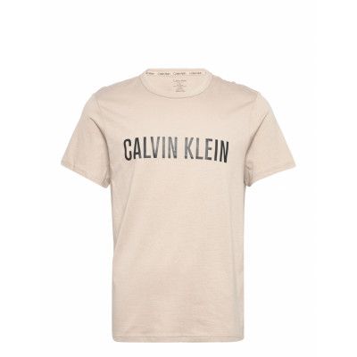 S/S Crew Neck *Villkorat Erbjudande Underwear Night & Loungewear Pyjama Tops Beige Calvin Klein