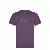 S/S Crew Neck Underwear Night & Loungewear Pyjama Tops Purple Calvin Klein