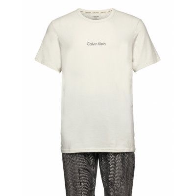 S/S Pant Set Pyjamas Creme *Villkorat Erbjudande Calvin Klein