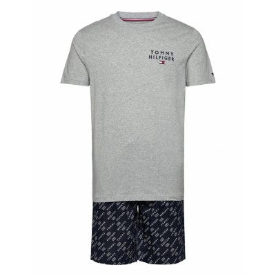 Ss Woven Pj Set Drawstring Pyjamas Grey Tommy Hilfiger