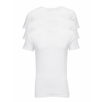 Stretch Cn Tee Ss 3Pack Tops T-shirts Short-sleeved White Tommy Hilfiger