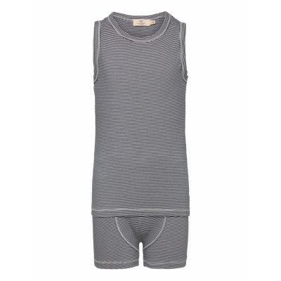 Copenhagen Colors Striped Boy Underwear Set Marinblå