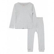 Striped Long Johns Set Incl. Box *Villkorat Erbjudande Pyjamas Set Blå Copenhagen Colors