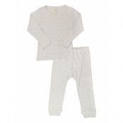 Striped Long Johns Set Incl. Box Pyjamas Set Grey Copenhagen Colors