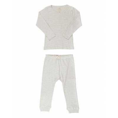Striped Long Johns Set Incl. Box Pyjamas Set Grå Copenhagen Colors