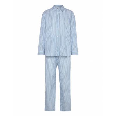 Stripel Pyjamas Set Pyjamas Blue Becksöndergaard