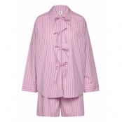 Stripel Set Shirt+Shorts Pyjamas Pink Becksöndergaard