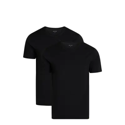2-Pack Men Bamboo S/S Undershirt Underwear Night & Loungewear Pyjama Tops Svart URBAN QUEST