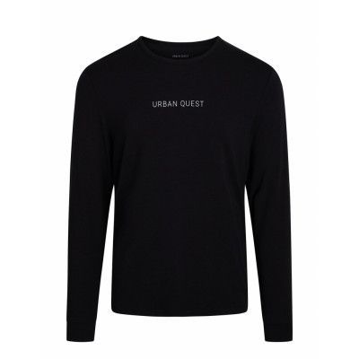 Men Bamboo L/S T-Shirt Underwear Night & Loungewear Pyjama Tops Svart URBAN QUEST