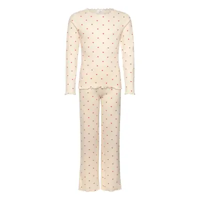 The New Tnholiday Heart Rib Night Set Kräm