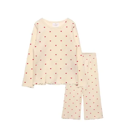 The New Tnstholiday Heart Rib Night Set Kräm