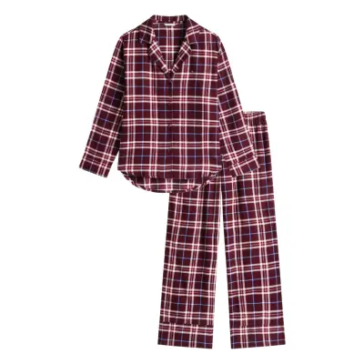Tommy Hilfiger Ls Flnl Shirt Pj Pants Set Burgundy