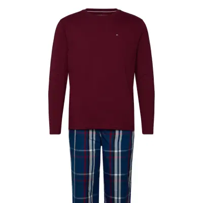 Tommy Hilfiger Ls Pj Set Woven - Boxed Burgundy
