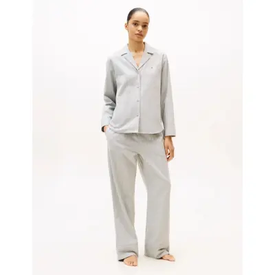 Tommy Hilfiger Ls Stripe Flnl Shirt Pj Set - Grey - S