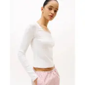 Tommy Hilfiger Ls Tee Pointelle Poplin Pj Set - White - XS