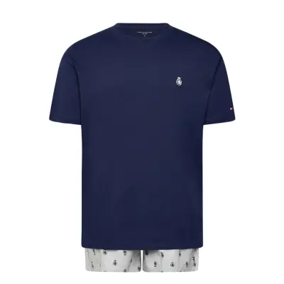 Tommy Hilfiger Over D Tee & Woven Boxer Marinblå
