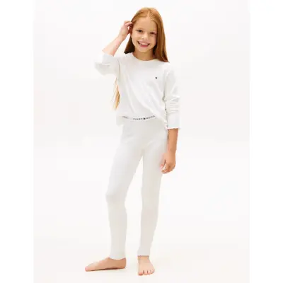 Tommy Hilfiger Pointelle Ls Pj Set Gifting - White - 128-140
