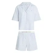 Tommy Hilfiger Ss Linen Shirt Short Set Blå