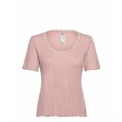 Top Pyjama Viscose Rib Top Rosa Lindex