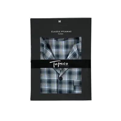 TOPECO Mens Flanell Pyjama - Blue - XL