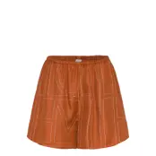 TOTEME Monogram Silk Pj Shorts - Orange - 34