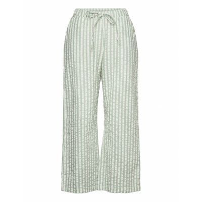 Lindex Trousers Pyjama Seersucker Grön