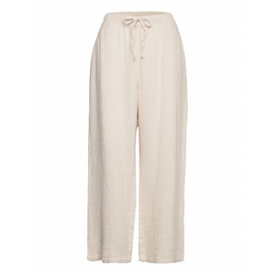 Trousers Pyjama Solid Cotton G Pyjamasbyxor Mjukisbyxor Beige Lindex
