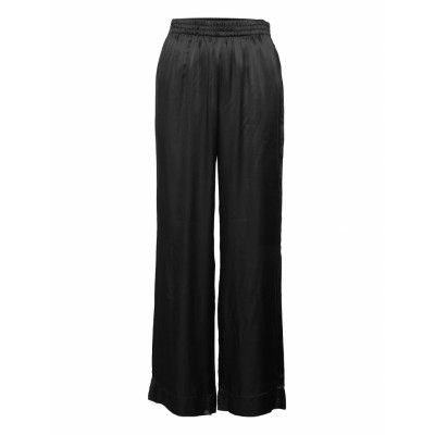Trousers Vanessa Silk Blend Pyjamasbyxor Mjukisbyxor Svart Lindex
