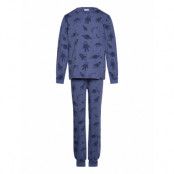 Geggamoja Two Piece Pyjamas Blue Astronaut Blå