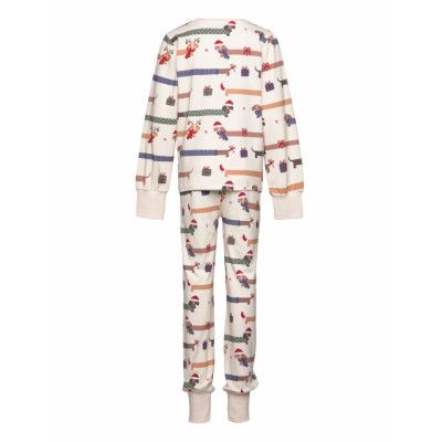 Geggamoja Bamboo Two Piece Pyjamas Santa Dogs Multi/patterned