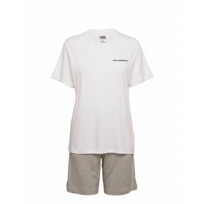 Unisex Logo Short & Tee Pj Set Pyjamas Grå Karl Lagerfeld