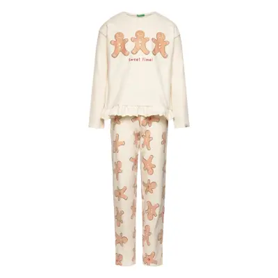 United Colors Of Benetton Pyjama(Sweater+Trous Kräm