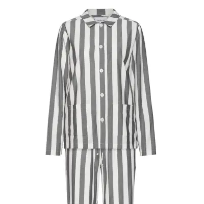 Uno Stripe Pyjamas Grå Nufferton